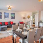 Living room and dining table for six at Nine Pines, Rovaniemi