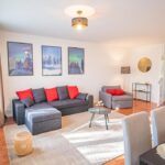 Living room of Nine Pines family apartment in Rovaniemi